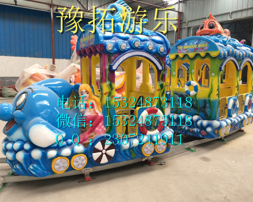 四节十四座轨道小火车玩具