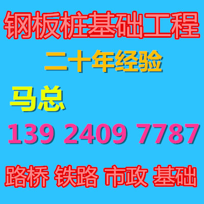 惠州雨污分流工程钢板桩支护施工公司,惠州钢板桩工程承包公司