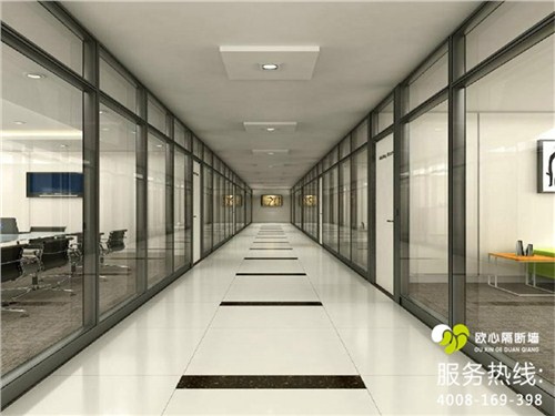 防火玻璃办公室玻璃隔断墙办公高隔墙钢化玻璃百叶隔断墙欧心高隔
