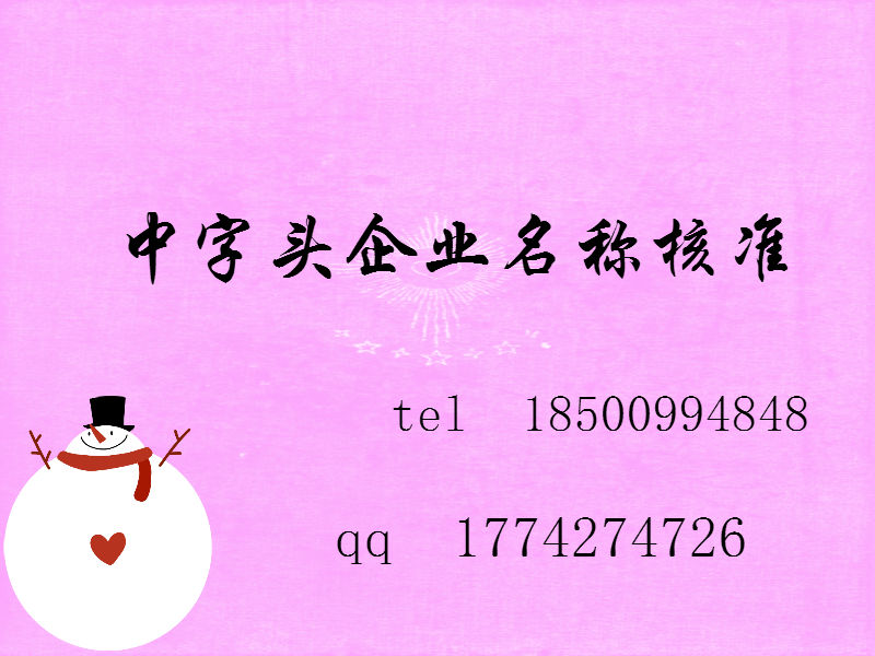 国家工商总局核名中字头核名