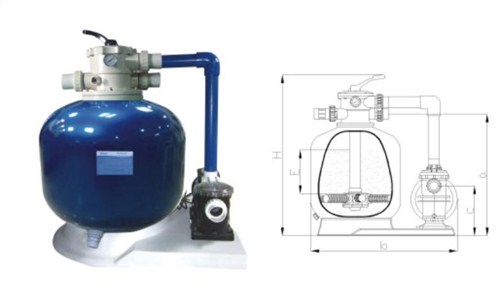 光面采色一体式砂缸过滤器 游泳池用光面一体式砂缸 盈泉供