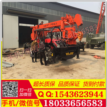 16T吊车改装挖坑机 吊车挖坑机 拖拉机吊车钻孔机价格