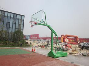 地埋式圆管篮球架,仿液压篮球架,透明钢化玻璃篮板