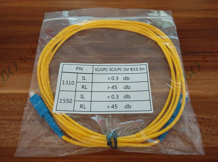 SC单模光纤跳线尾纤FTTH光缆网络级3米