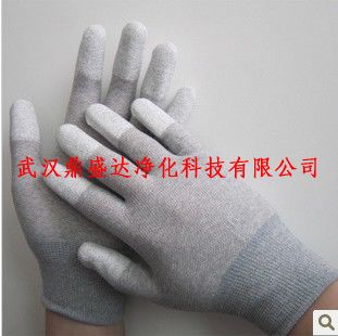 新品上市带检测报告碳纤维尼龙涂指防静电手套专卖场-湖北武汉