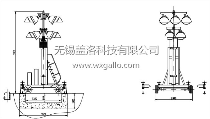 照明灯升降杆