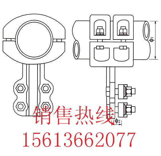 国标铝合金MTL型 T形线夹实物图片