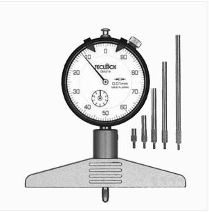 供应日本Teclock得乐DM214深度表10*0.01mm钢球圆头深度计