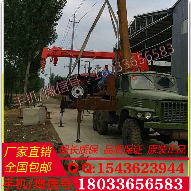 8吨汽车起重机 乡村建筑立线杆吊车挖坑两用 6驱汽车吊带挖坑功能