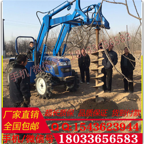 绞磨钻孔一体机拖拉机挖坑机牵引机两用机 吊钻一体机厂家  拖拉机挖坑机