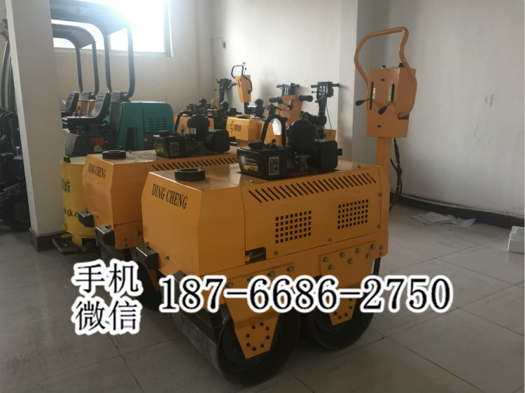 辽宁锦州DC-30C手扶式双钢轮驱动压路机 全液压双轮振动型碾压机电磁离合震动双轮驱动无级变速行走