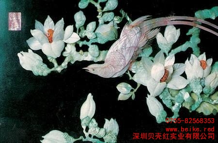 仙桃贝雕花鸟画收藏 贝雕花鸟画供应 贝壳红供