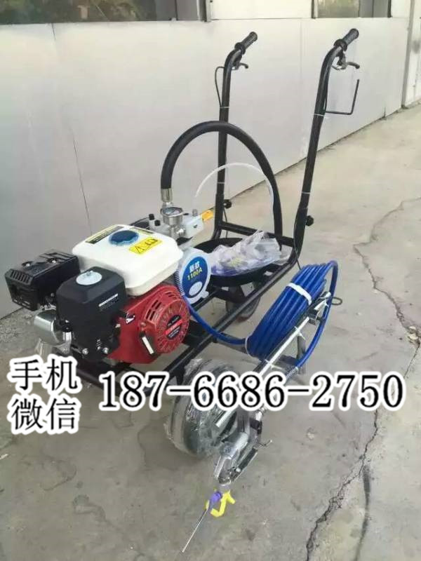 云南曲靖小型马路划线机 手推内燃式冷喷式划线车 地下停车场划线机