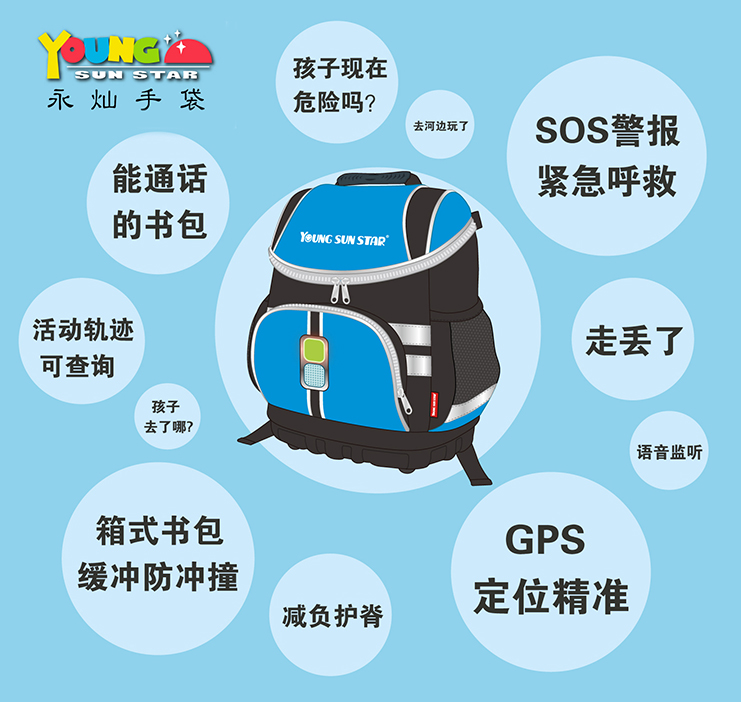 广东儿童智能书包丨智能书包制造商丨永灿手袋厂家定制