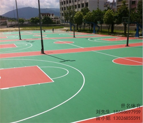 硬地丙烯酸篮球场 丙烯酸篮球场材料报价 世名供