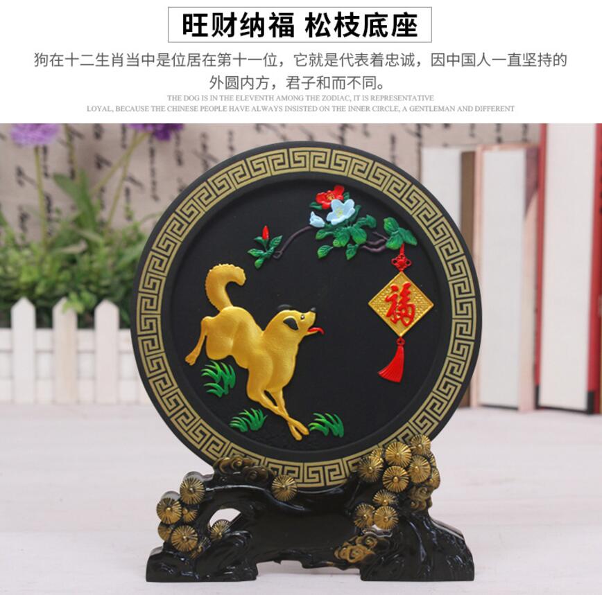 供应狗年旺财纳福创意现代家居摆件活性炭雕