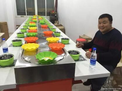 回旋麻辣烫火锅设备 自助旋转火锅输送设备