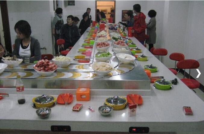自动旋转小火锅设备 自动传送火锅设备