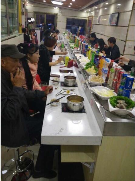 高性能旋转自助火锅设备 旋转麻辣烫火锅设备
