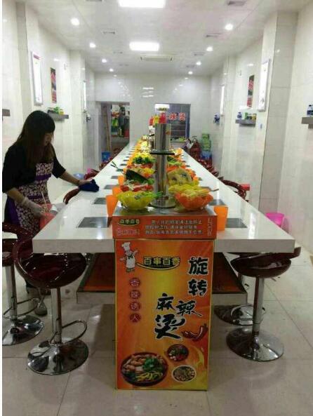 回旋自助小火锅设备 自助旋转火锅输送带