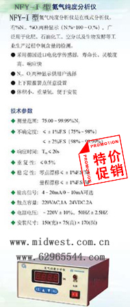 氮气纯度分析仪(99.99%) 型号:XT1-NFY-I