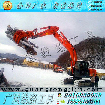 生产厂家 日立EX200不回转叉式抓爪机械式挖掘机抓木器 可定做