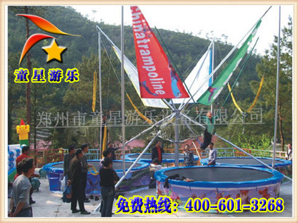 户外广场游乐设备四人蹦极童星游乐厂家直销