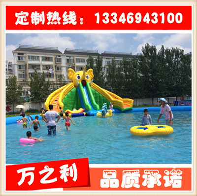 大型水上乐园游乐设备充气水上玩具支架水池充气滑梯水池组合