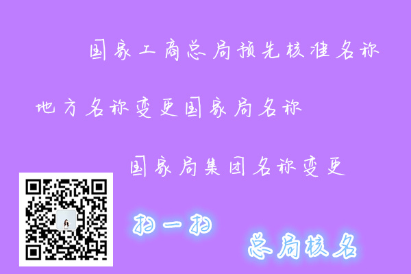 工商总局预先核准名称国家局核名