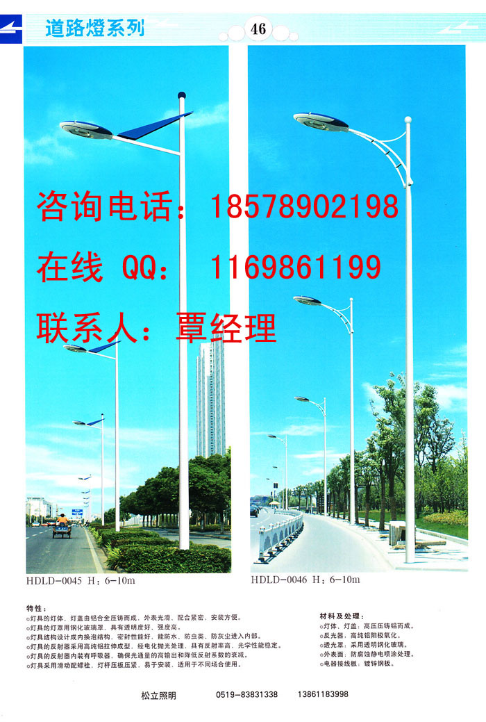 广西直销小区体育馆专用照明路灯杆