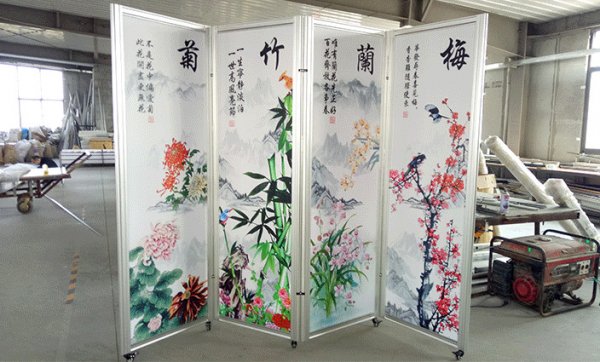 广州邦威展览有限公司设计制作字画展板，屏风，书法背板