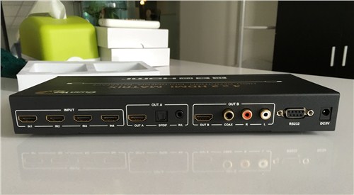 GuanYee工程级HDMI2.0高清矩阵四进二出双音频输出