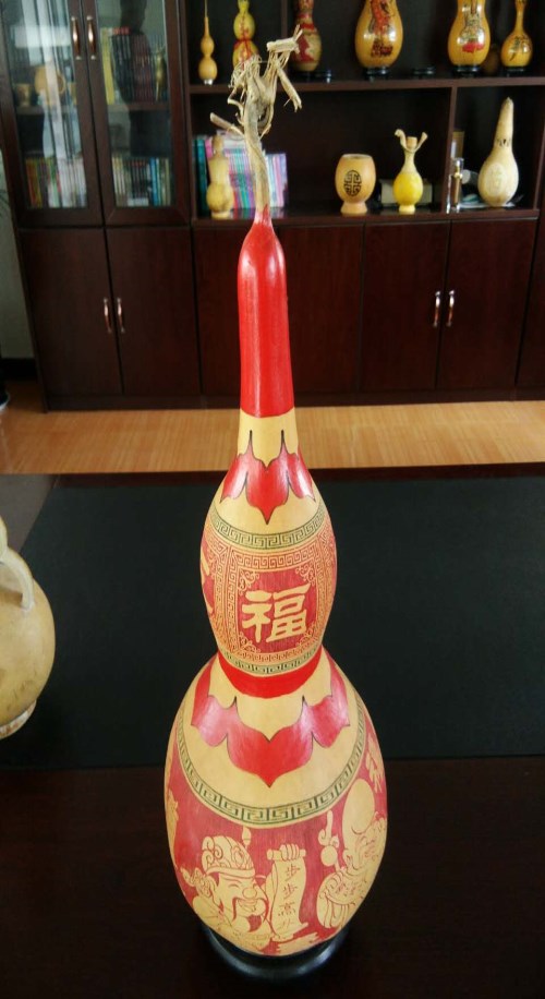 烙画葫芦-天然工艺葫芦摆件-压花葫芦