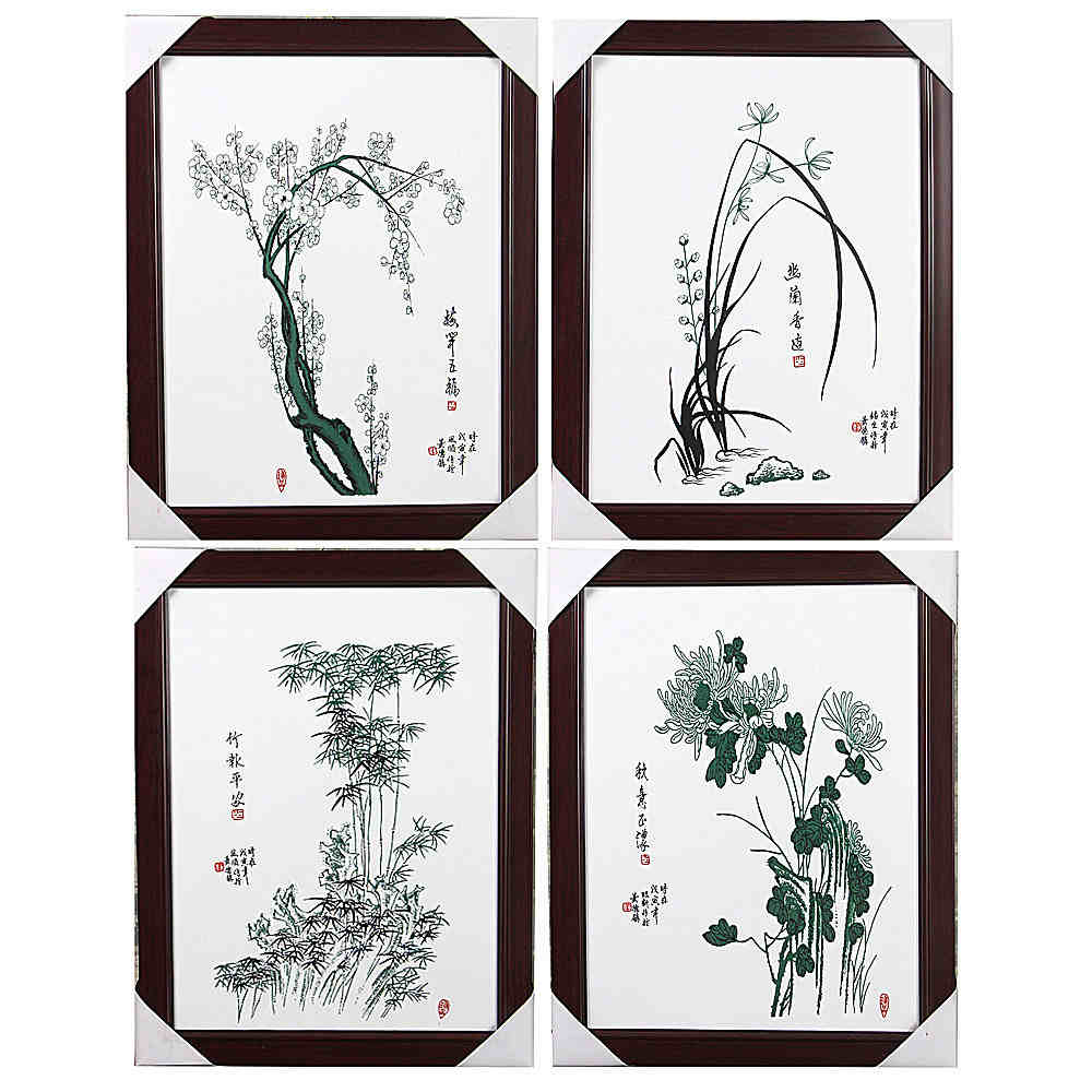 手绘青花瓷板画装饰工艺品