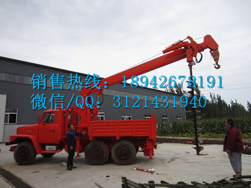 大马力汽车吊车 8吨汽车吊 8吨汽车起重挖坑机 厂家直销