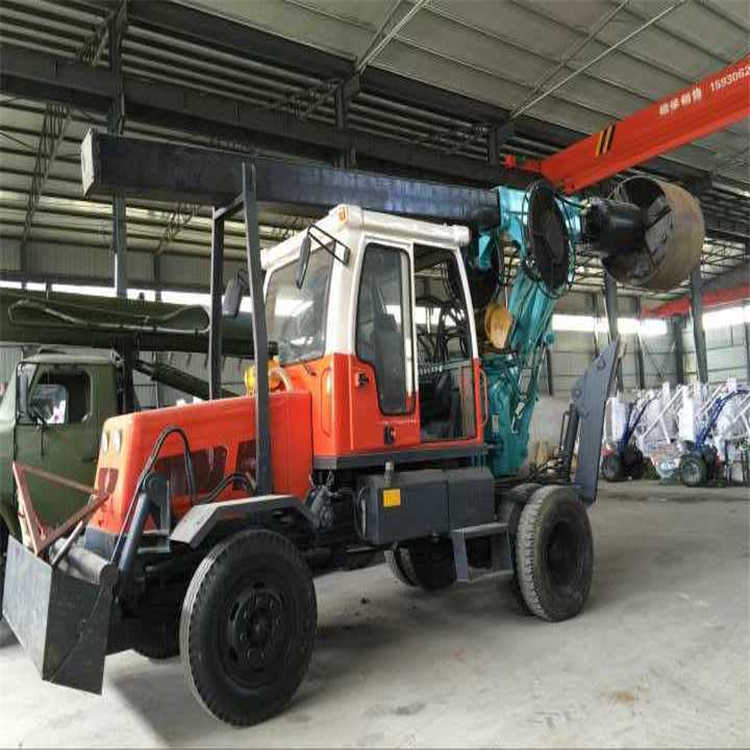 深度15米 小型 轮式挖机打洞机光伏 160型钩机钻桩机