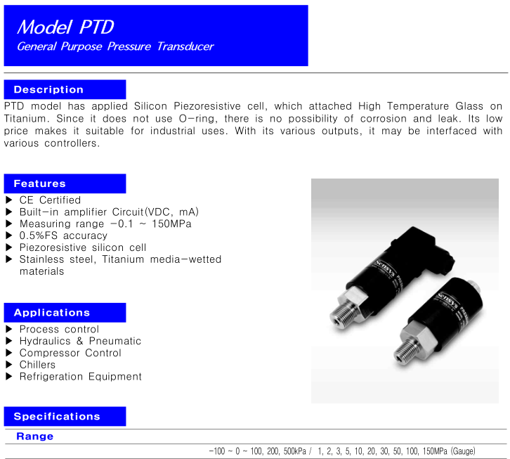 PTDK0250KAAA压力传感器