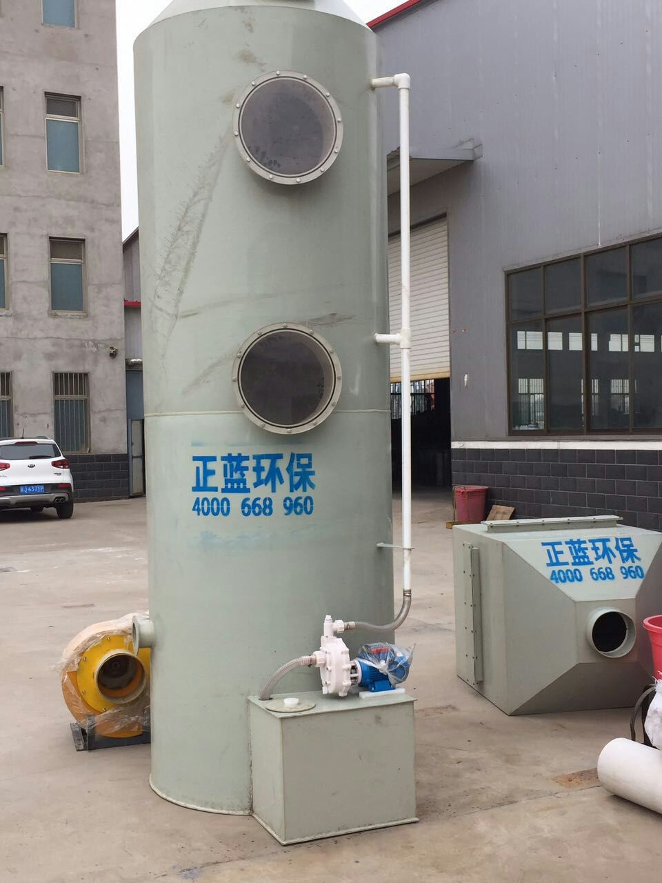 PP喷淋塔洗涤塔酸雾粉尘有机废气处理空气净化环保设备的注意事项 正蓝厂家  质保一年