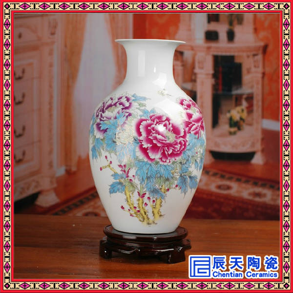 陶瓷花瓶定制  彩绘小花瓶 陶瓷礼品花瓶