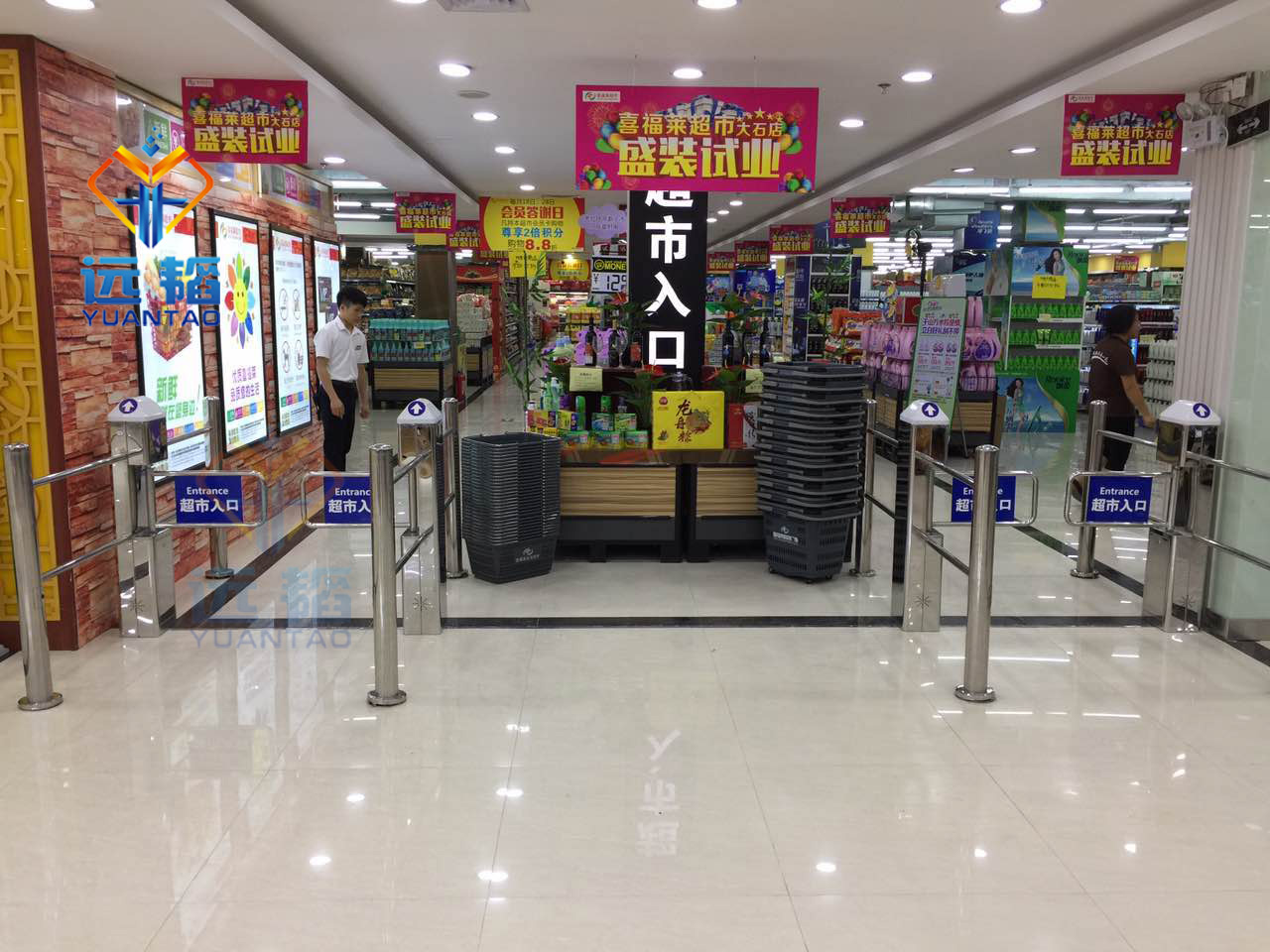 【江西】超市入口红外感应摆闸 雷达单向门 超市向导门 门禁机