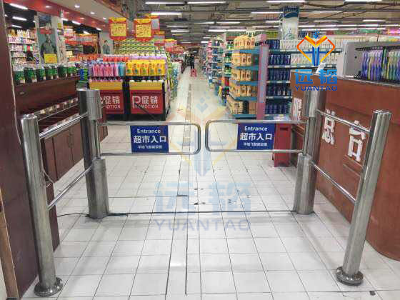 百佳华商场入口自动感应门 超市摆闸单开门 智能摆闸专业厂家