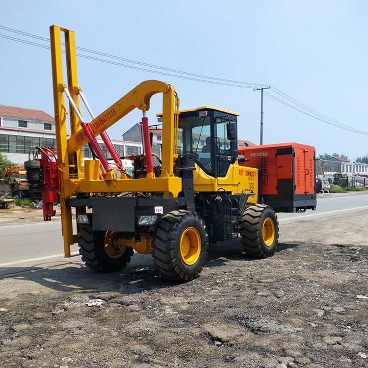 公路护栏打桩机厂家自带空压机