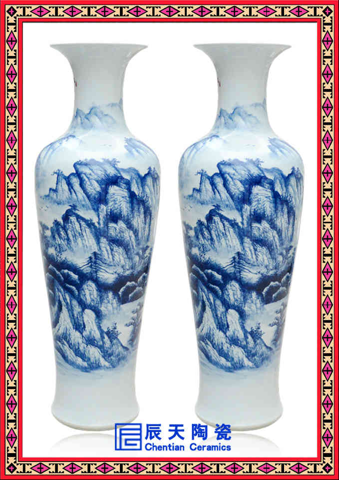 景德镇青花瓷花瓶 1.8米陶瓷大花瓶订做