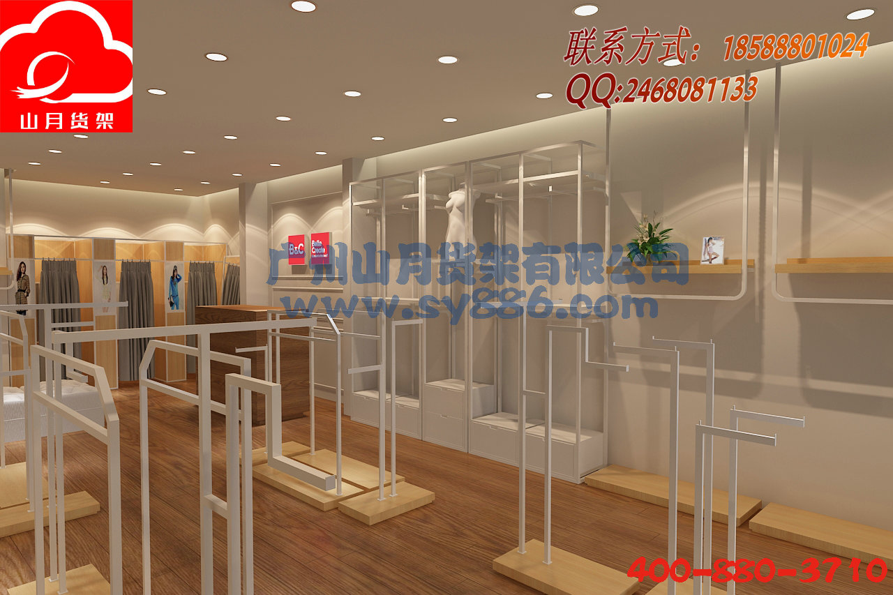 服装店货架设计，服装店陈列架，服装卖场