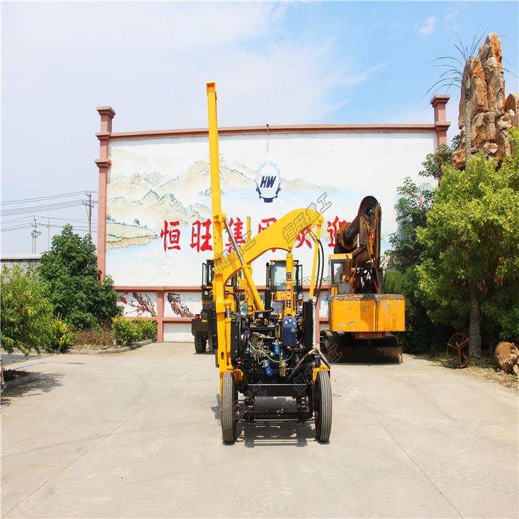 马路护栏打桩机厂家  液压护栏打桩机  小四轮护栏打桩机