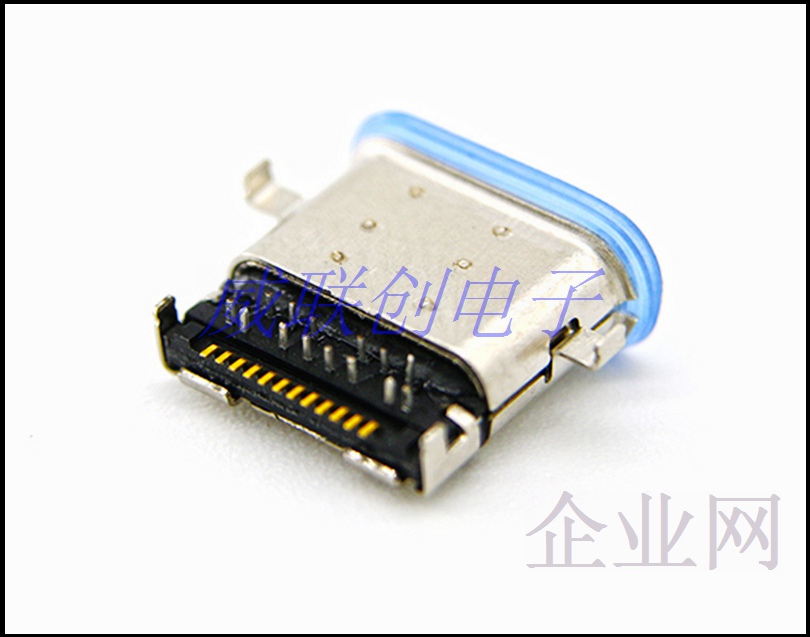 沉板3.1USB母座 防水大电流type C母座 24P前插后贴