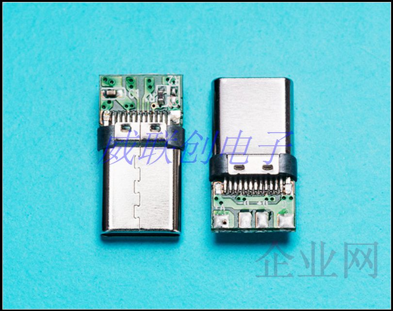 大电流铆压型type C公头/带板USB 3.1连接器