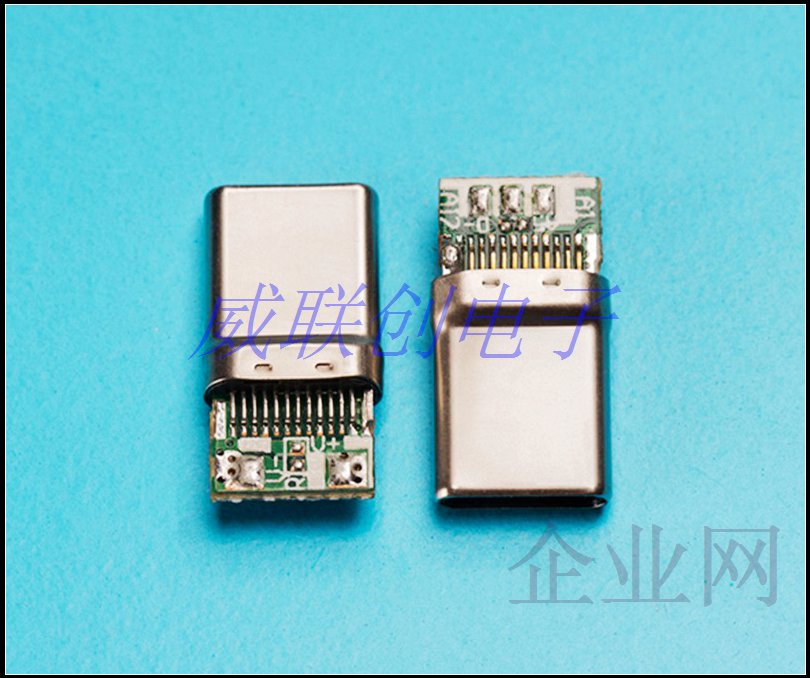 供应拉伸type C公头 带板夹板TYPE C公座 USB连接器