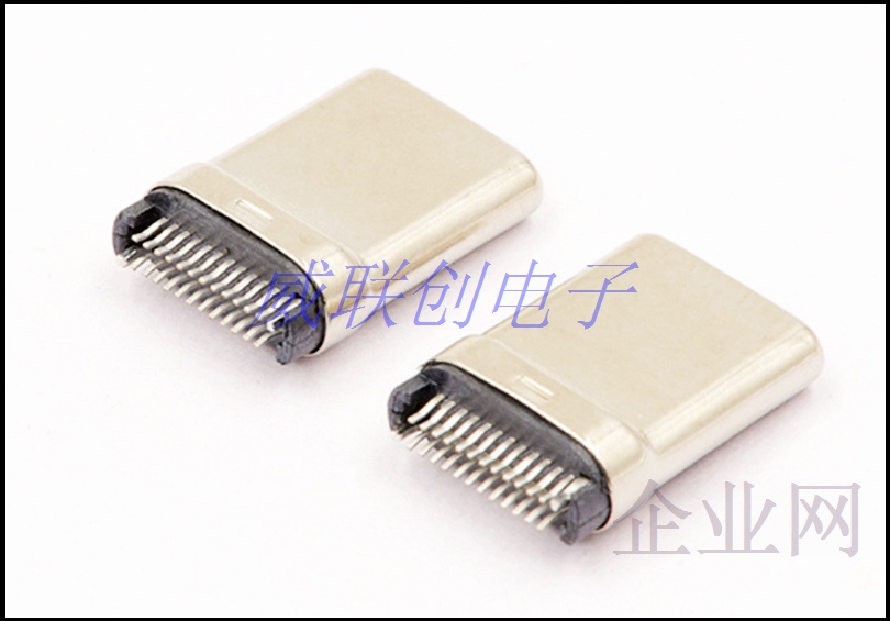 24P夹板type C公头无缝拉伸 USB 3.1插头