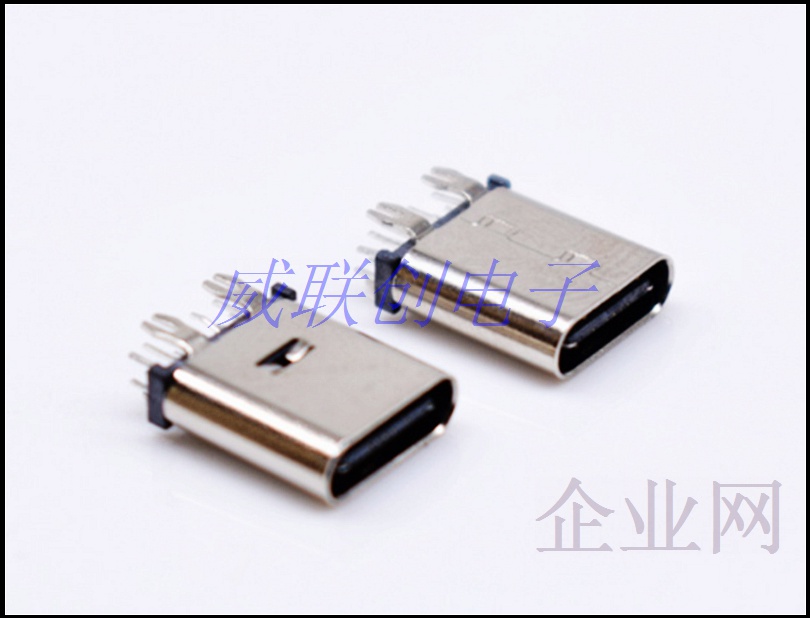 直插型短体type C母座 铆压款 胶芯外露 充电大电流